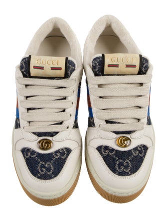 Gucci GG Denim Leather Sneakers