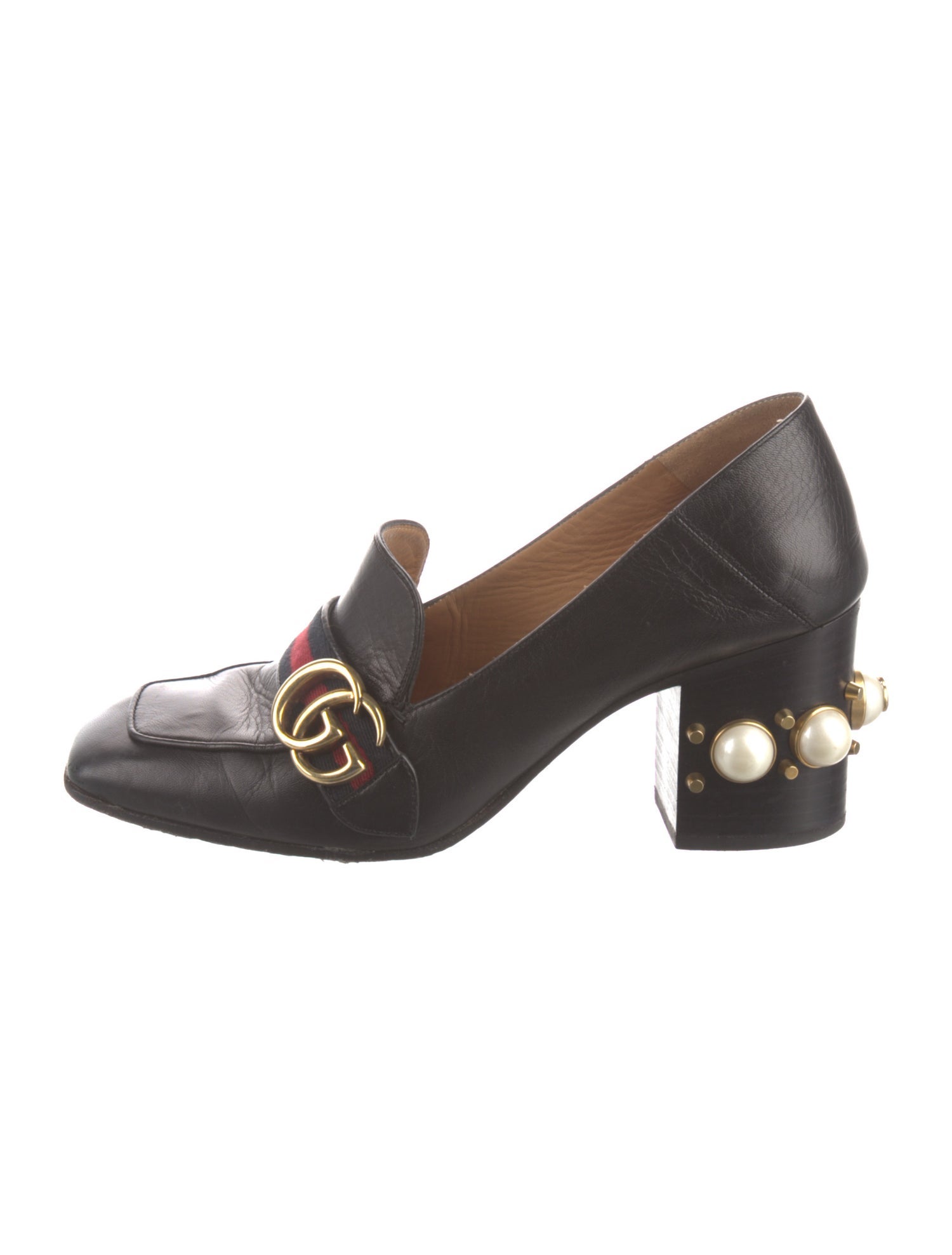 Gucci Double G Logo Leather Pumps