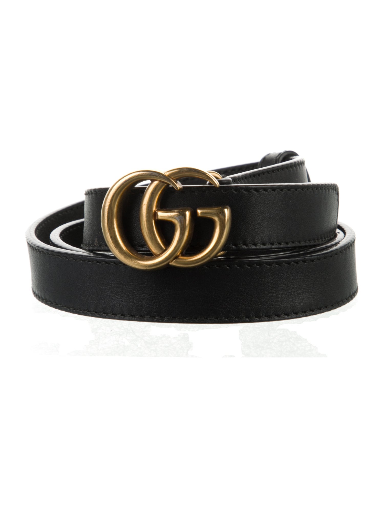 Gucci Double G Logo Skinny Belt