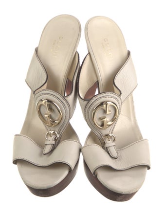 Gucci Interlocking G Logo Leather Slides