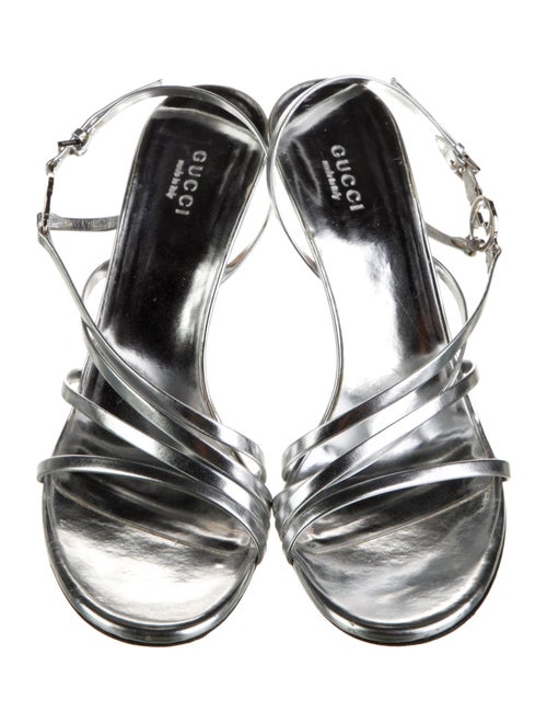 Gucci Interlocking G Logo Leather Slingback Sandals