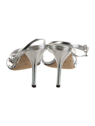 Gucci Interlocking G Logo Leather Slingback Sandals