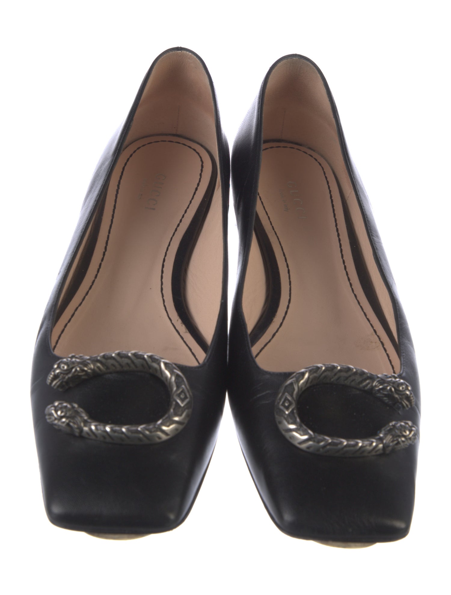 Gucci Dionysus Accent Leather Ballet Flats