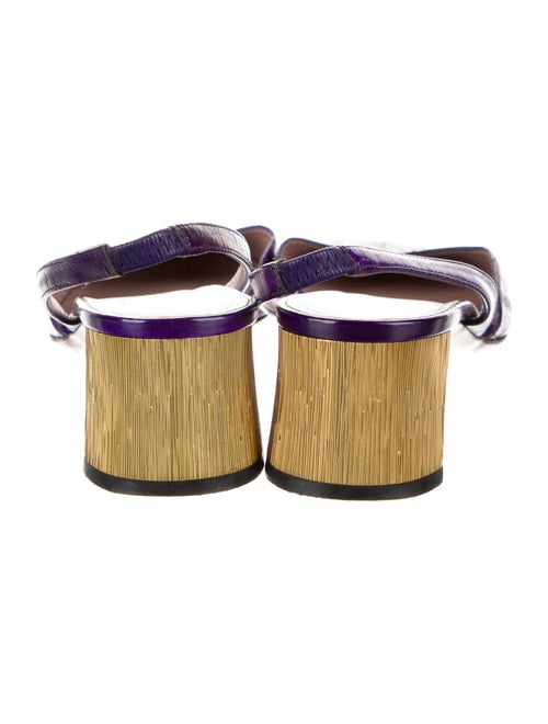 Gucci Eel Skin Crystal Embellishments Slingback Pumps