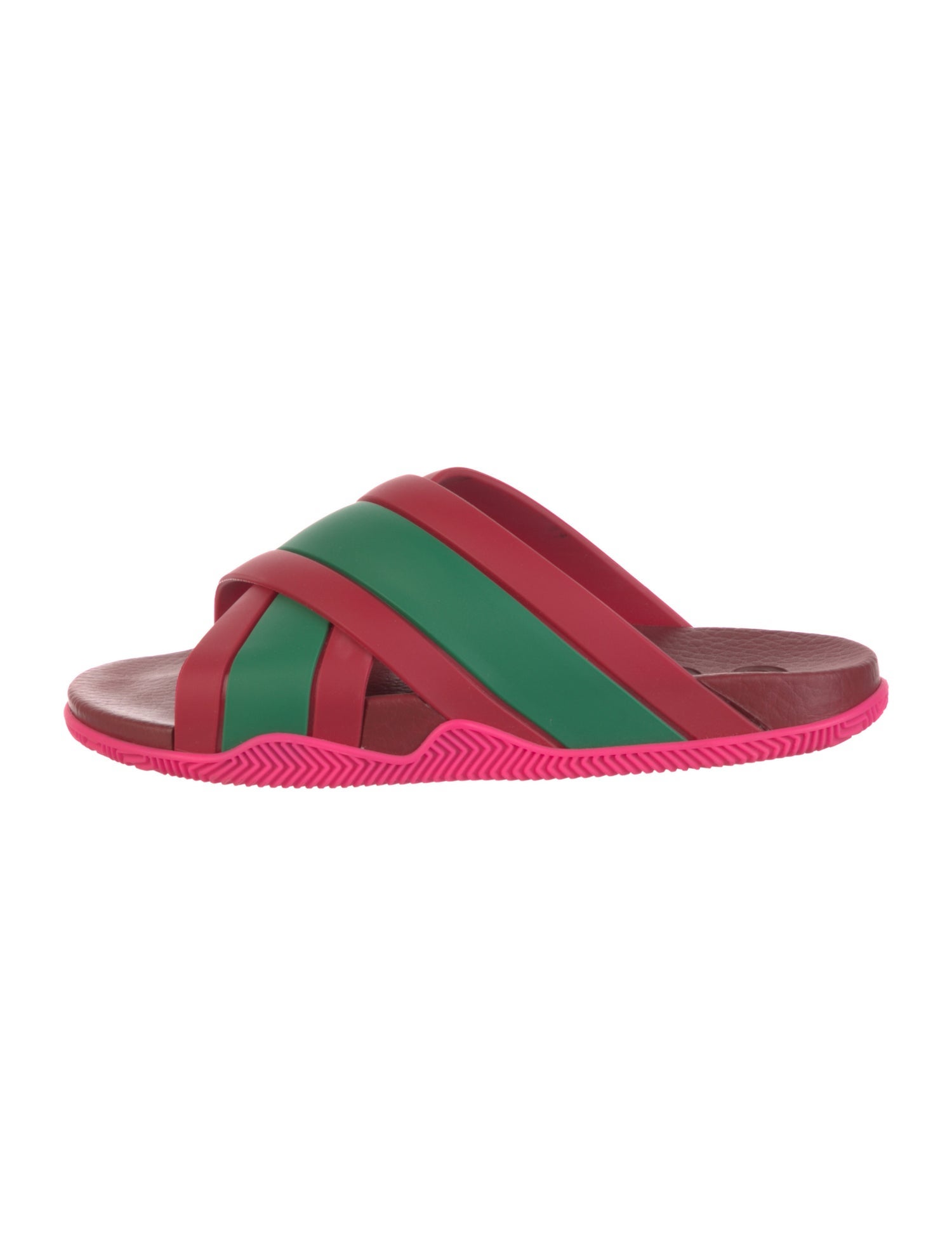 Gucci Rubber Colorblock Pattern Slides