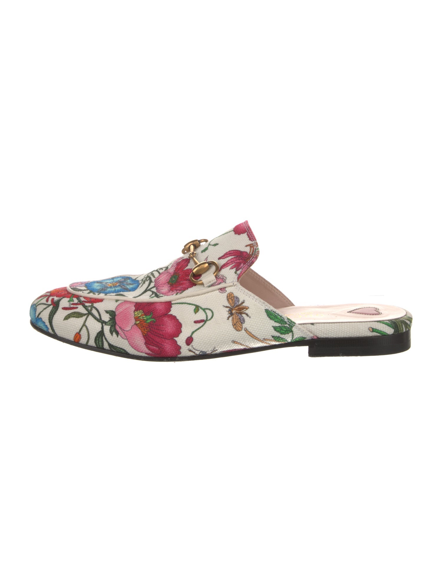 Gucci Flora Print Canvas Mules