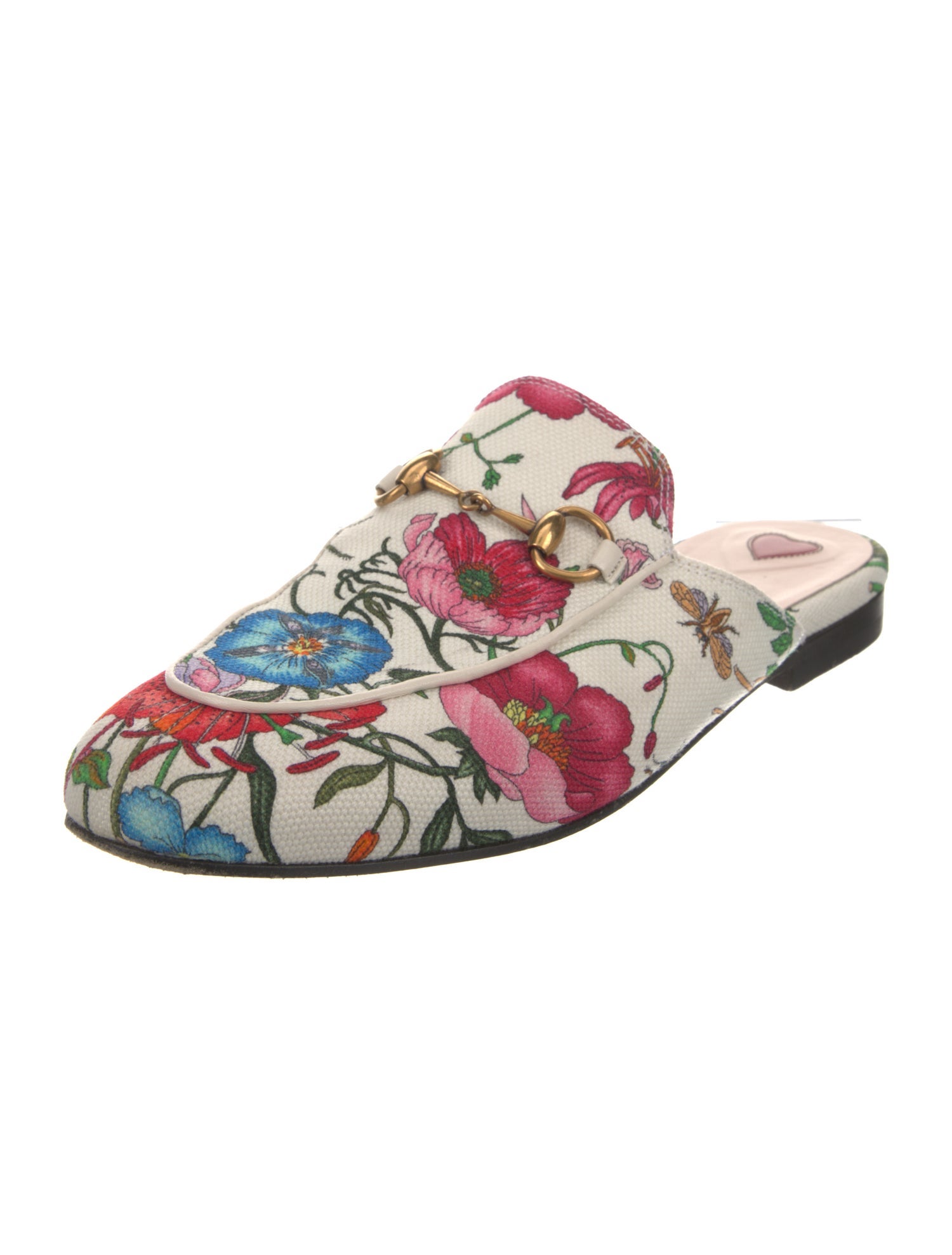 Gucci Flora Print Canvas Mules