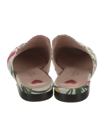 Gucci Flora Print Canvas Mules