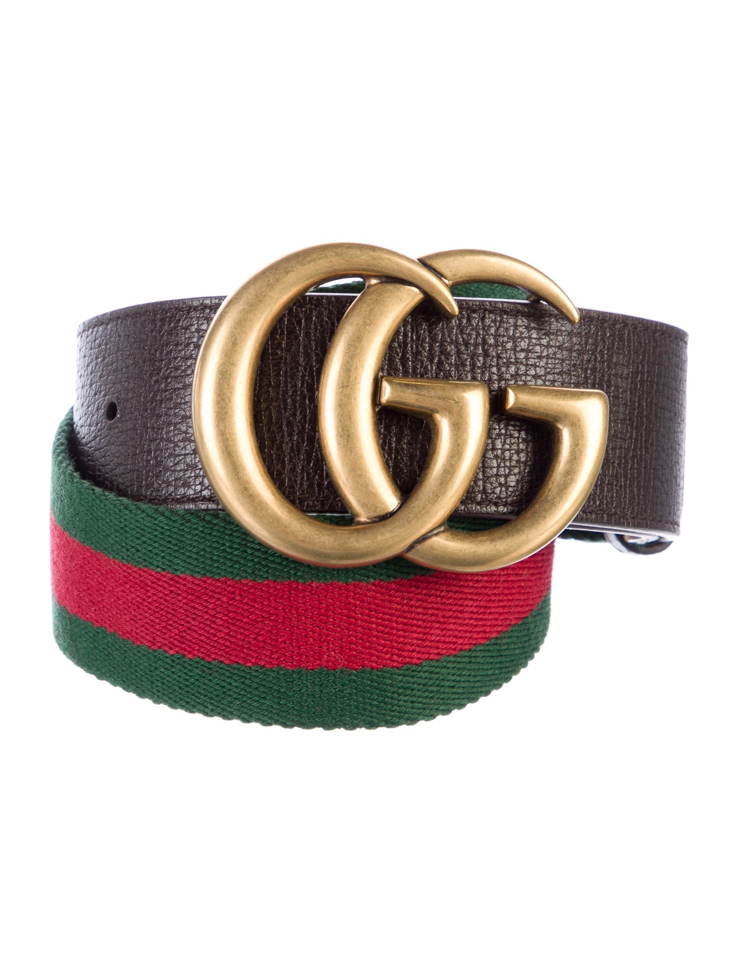 Gucci Web Accent Leather Belt