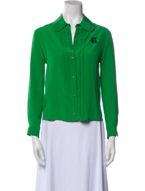 Gucci Silk Long Sleeve Button-Up Top
