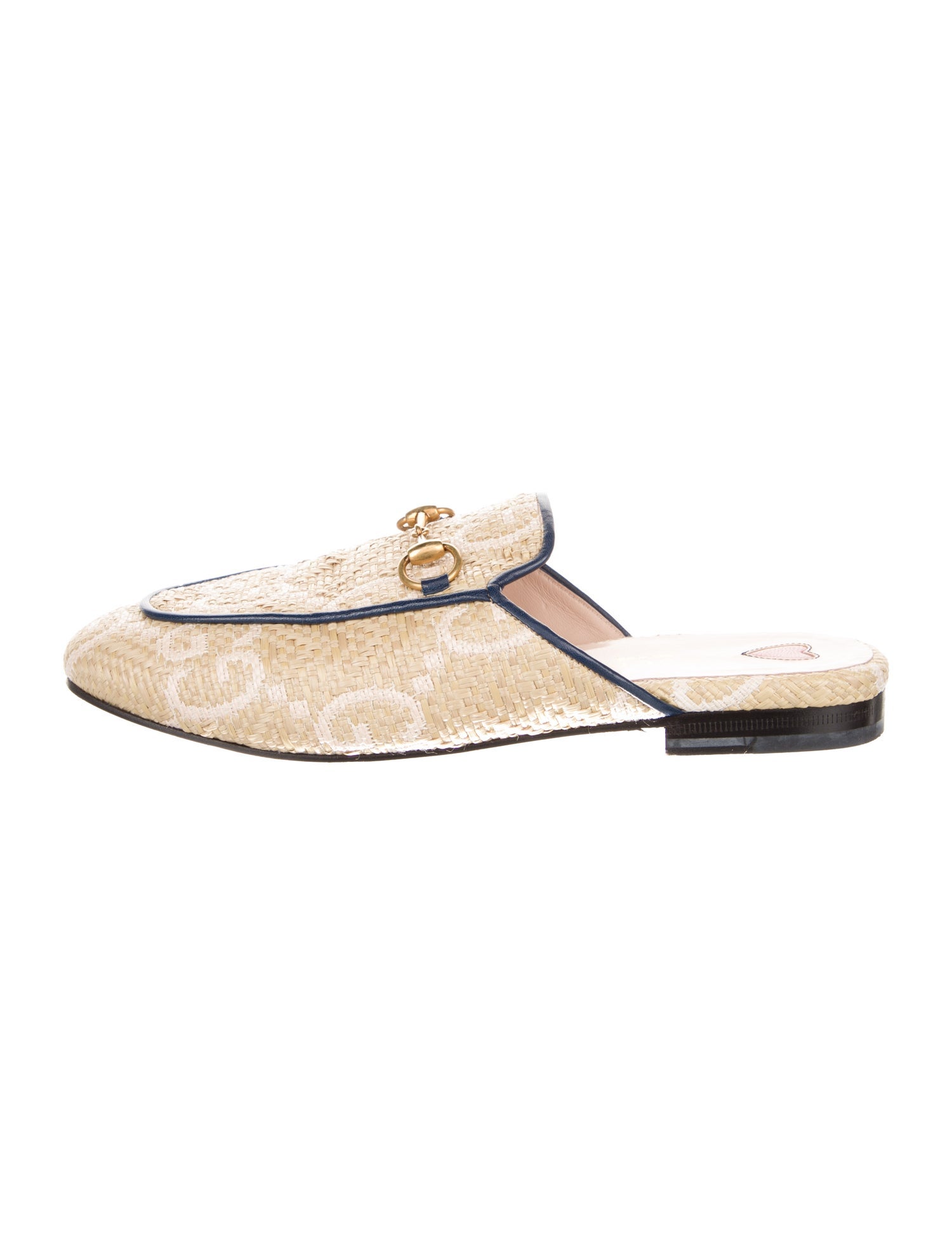 Gucci Horsebit Accent Straw Mules