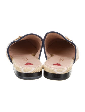 Gucci Horsebit Accent Straw Mules