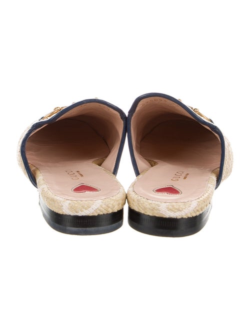 Gucci Horsebit Accent Straw Mules