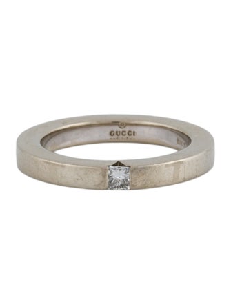 Gucci 18K Diamond Solitaire Cocktail Band