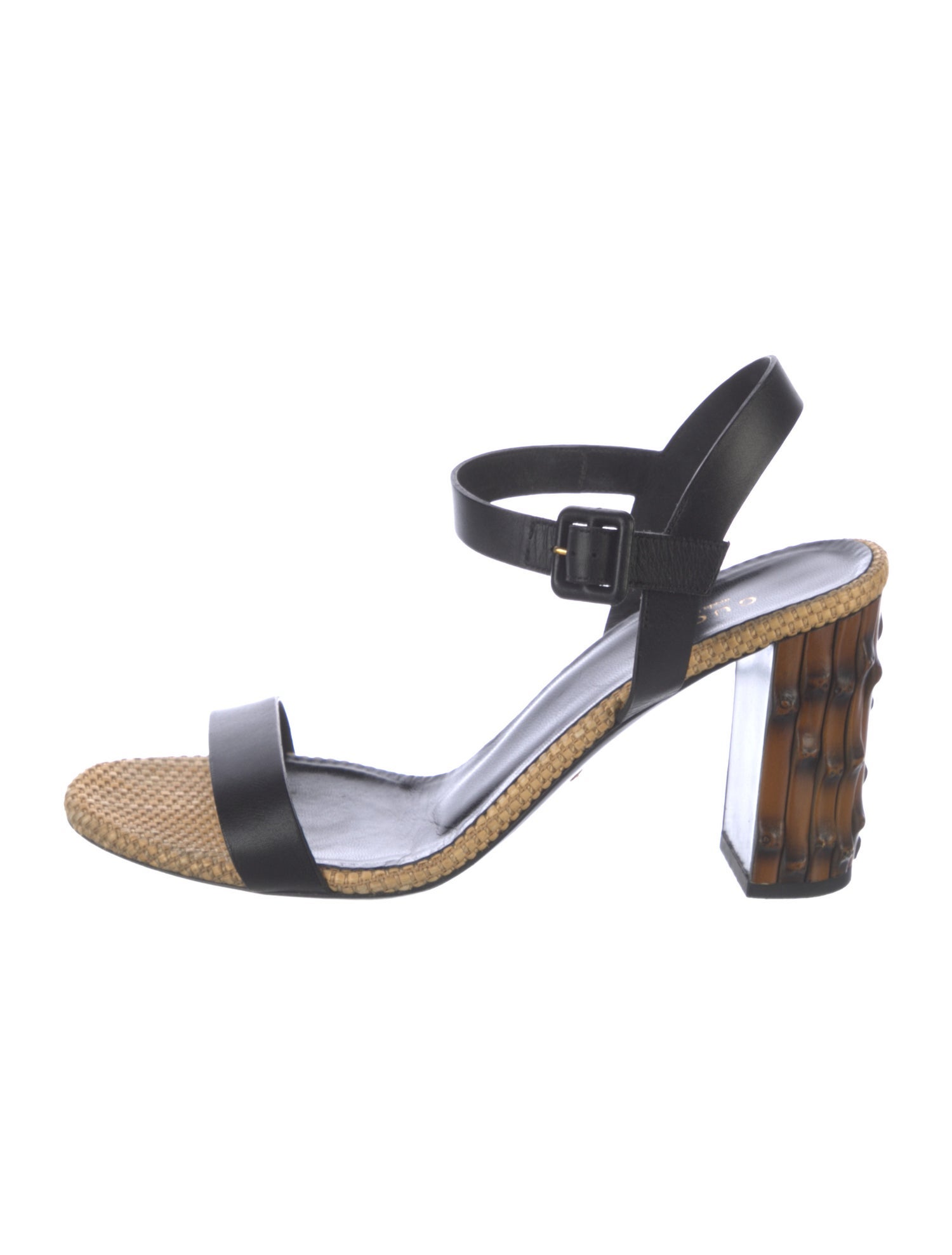 Gucci Bamboo Accent Leather Slingback Sandals