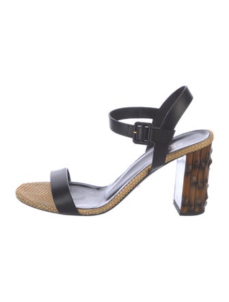 Gucci Bamboo Accent Leather Slingback Sandals