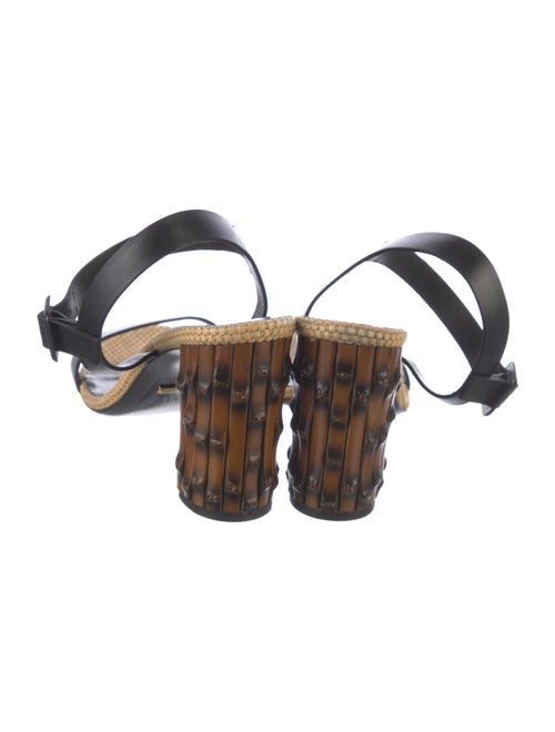 Gucci Bamboo Accent Leather Slingback Sandals