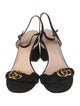 Gucci Double G Logo Suede Slingback Sandals