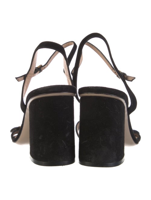 Gucci Double G Logo Suede Slingback Sandals