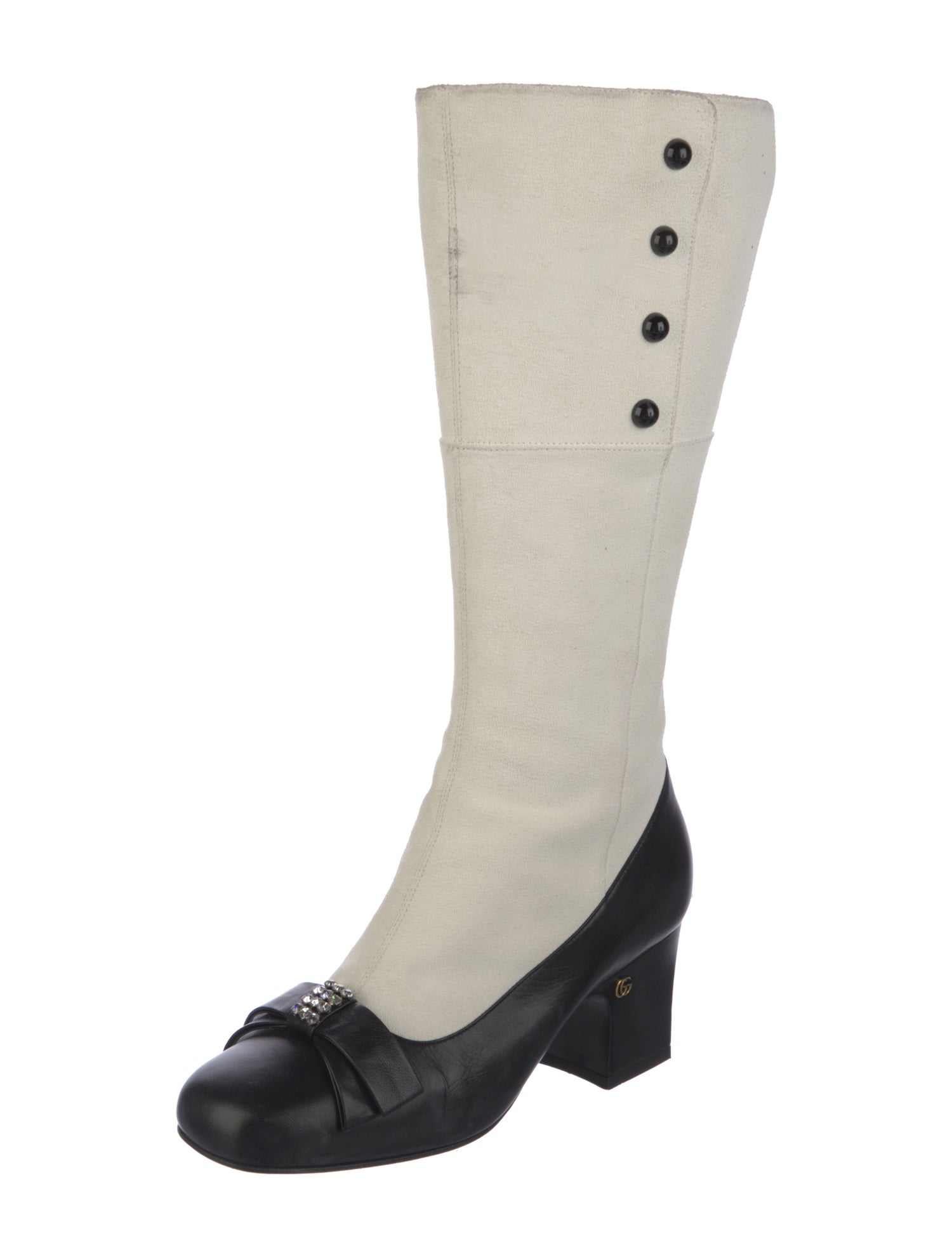 Gucci Suede Bow Accents Boots