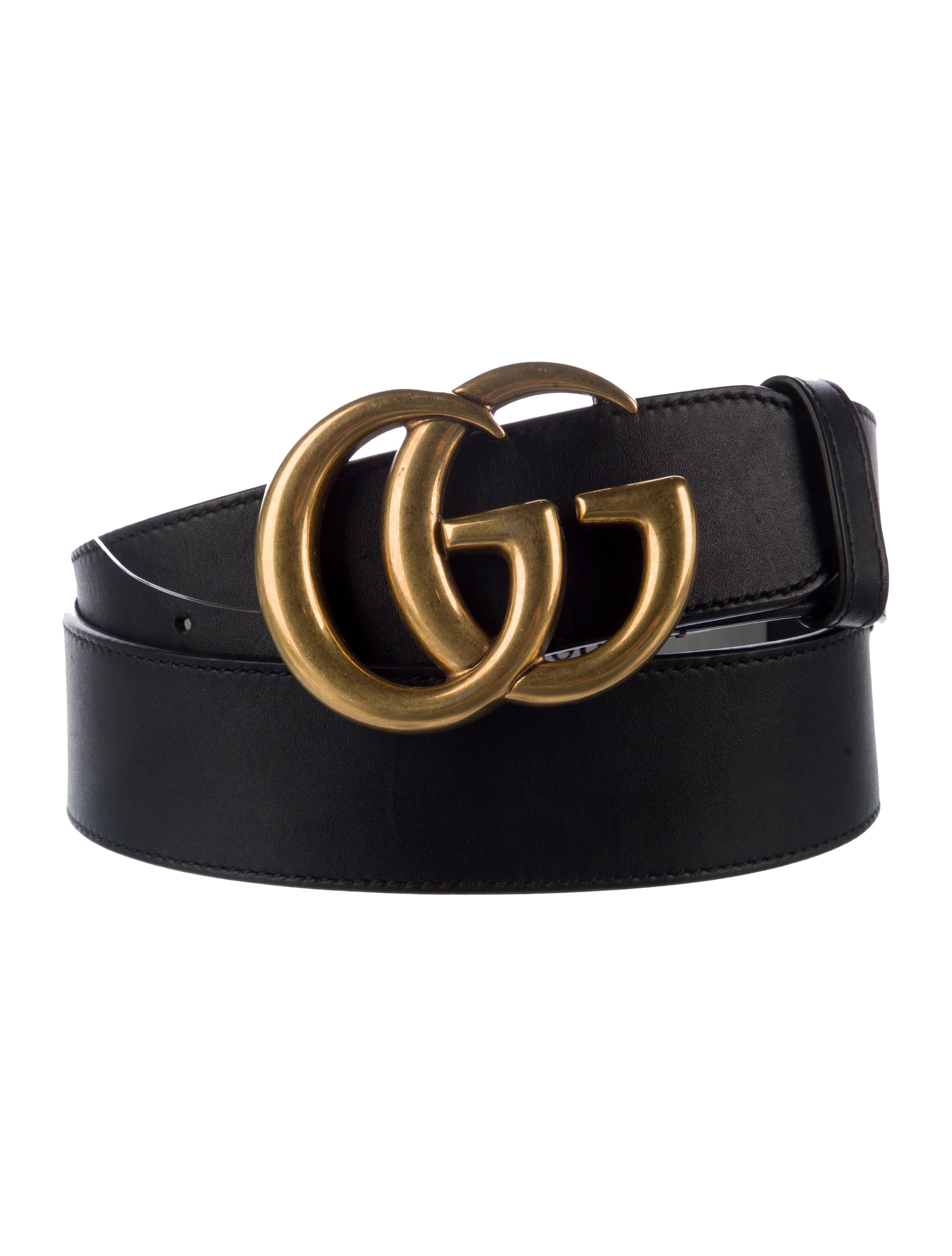 Gucci Double G Logo Leather Belt