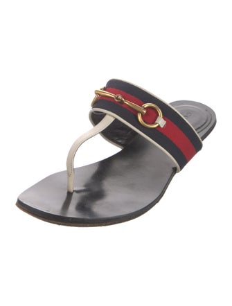 Gucci Horsebit Accent Leather Slides