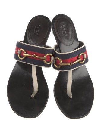 Gucci Horsebit Accent Leather Slides