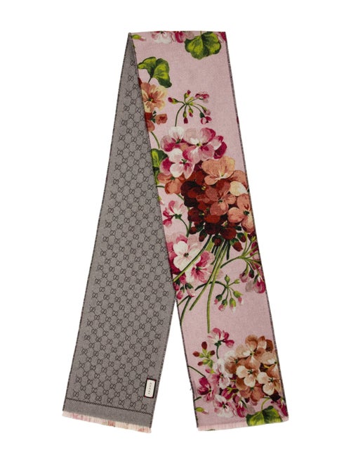 Gucci Wool Floral Print Scarf