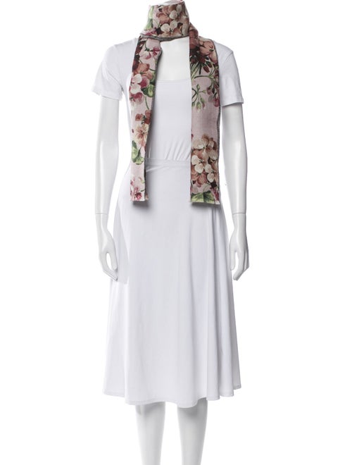 Gucci Wool Floral Print Scarf