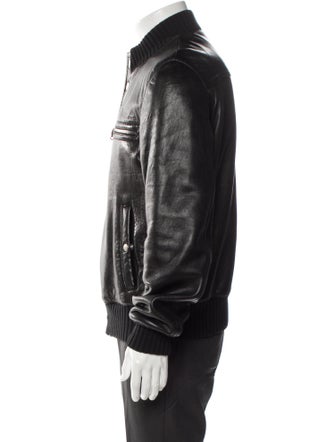 Gucci Web Accent Leather Moto Jacket