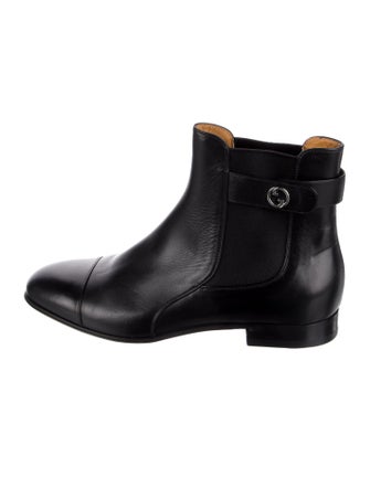 Gucci Interlocking G Logo Leather Chelsea Boots