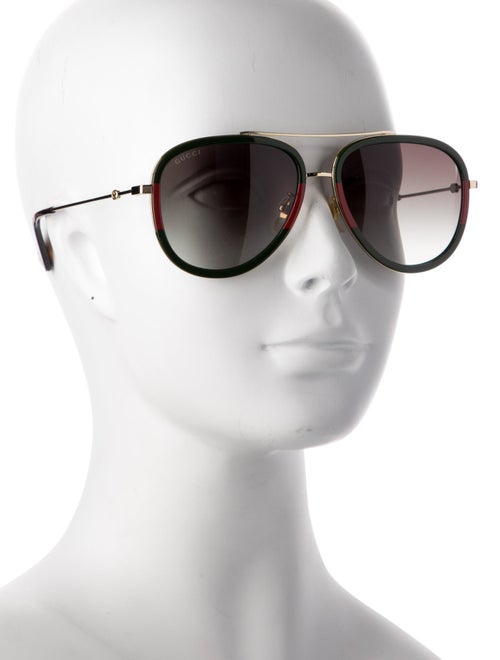 Gucci Web Accent Aviator Sunglasses