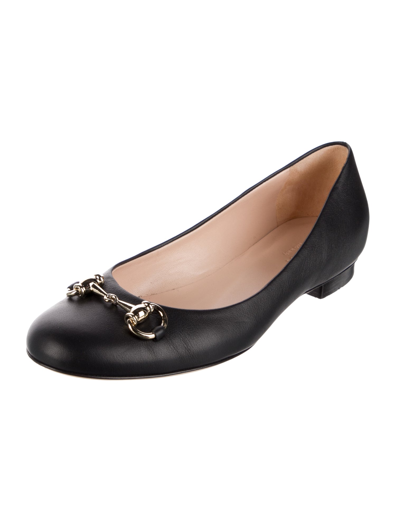 Gucci Horsebit Accent Leather Ballet Flats
