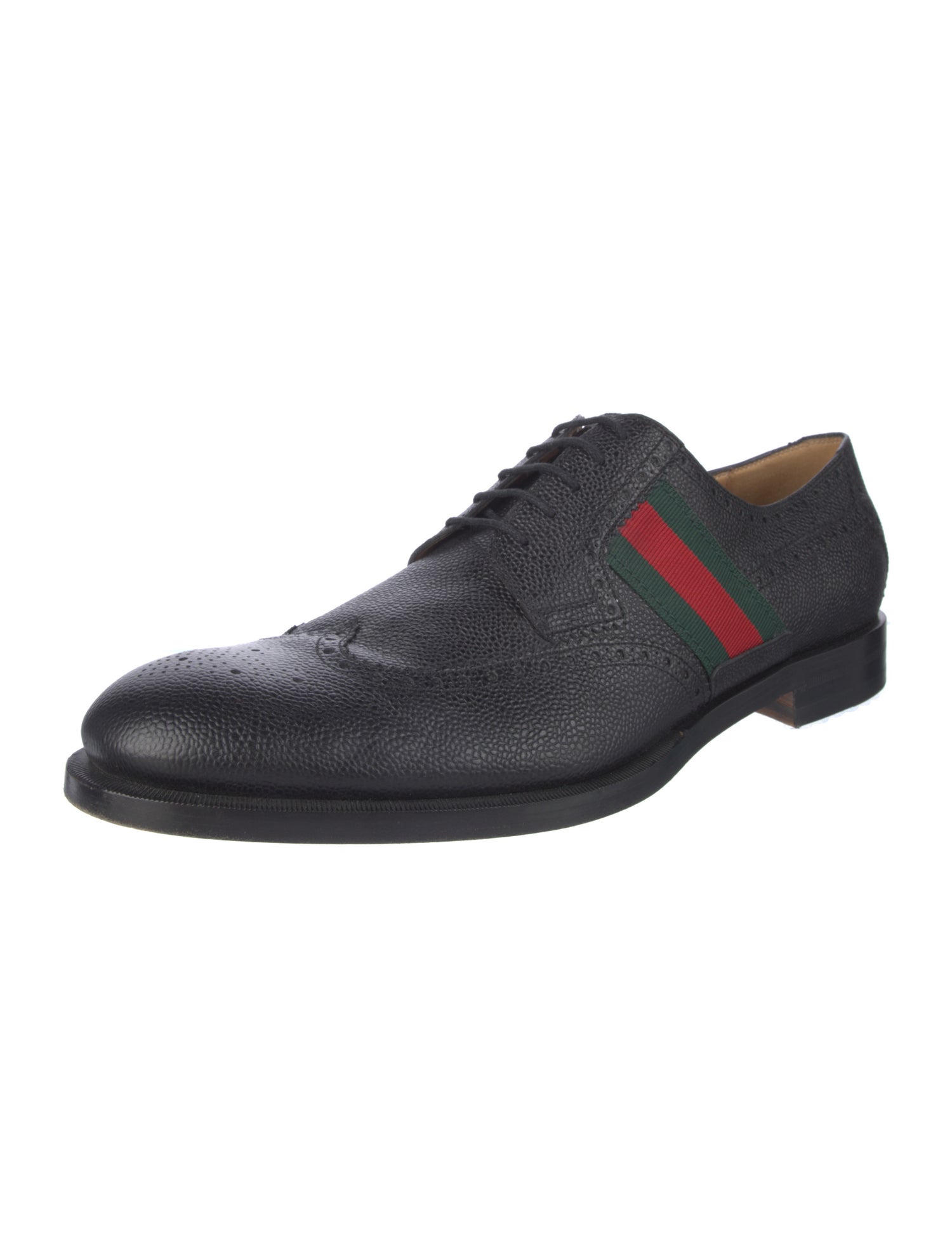 Gucci Web Accent Leather Brogues