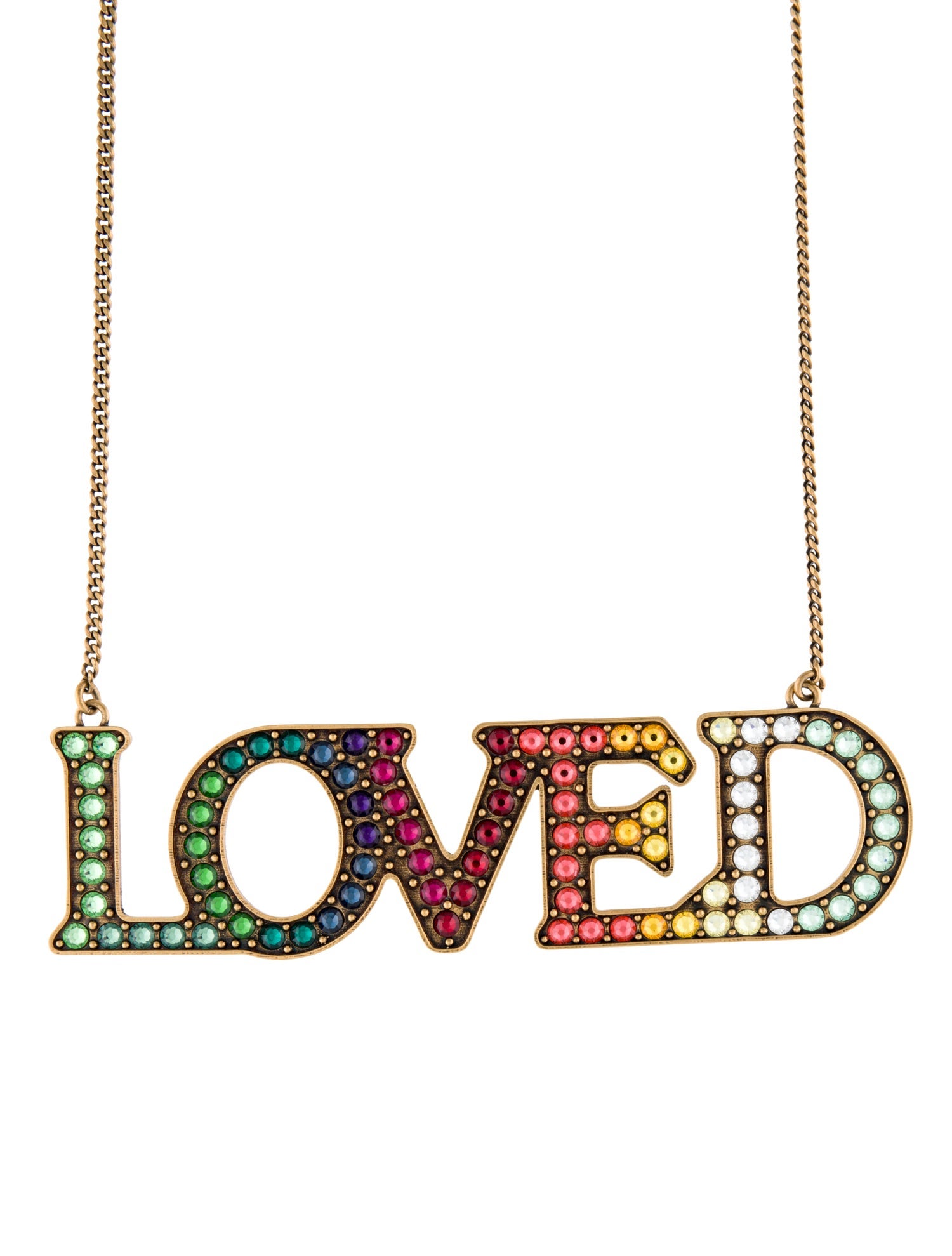 Gucci Crystal Loved Collar Necklace