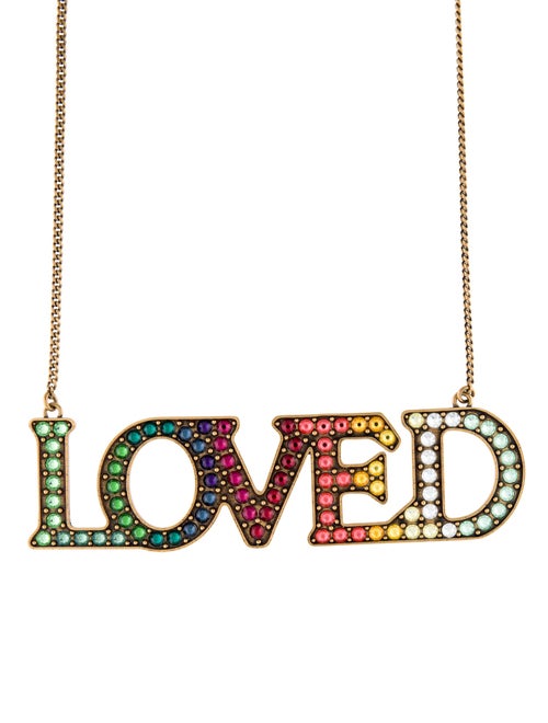 Gucci Crystal Loved Collar Necklace