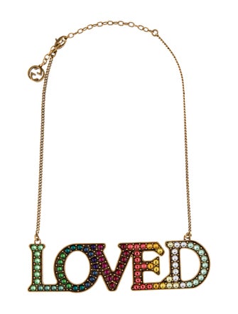 Gucci Crystal Loved Collar Necklace