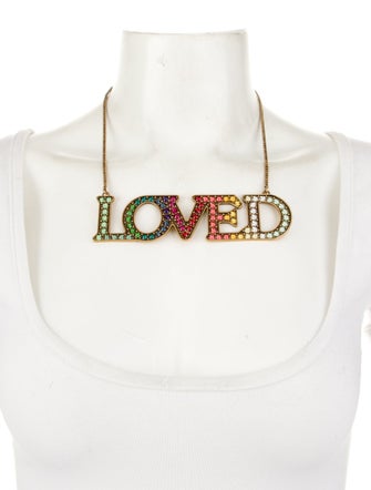 Gucci Crystal Loved Collar Necklace