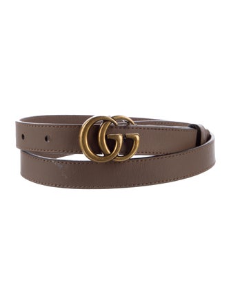 Gucci Double G Logo Skinny Belt