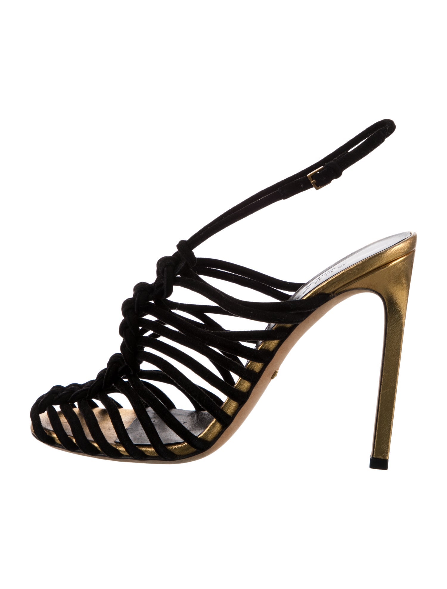 Gucci Suede Colorblock Pattern T-Strap Pumps