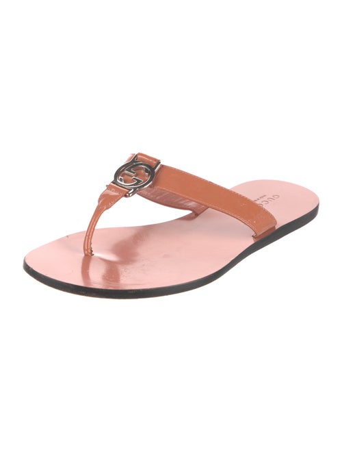 Gucci Interlocking G Logo Patent Leather Slides