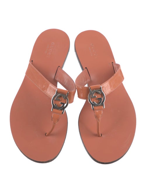 Gucci Interlocking G Logo Patent Leather Slides