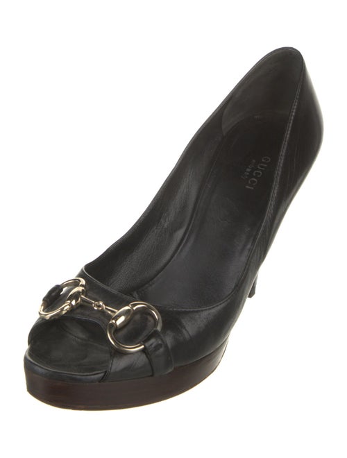 Gucci Horsebit Accent Leather Pumps