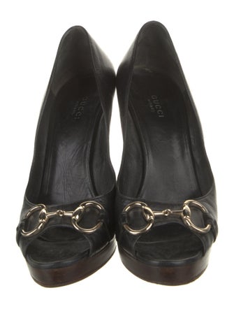 Gucci Horsebit Accent Leather Pumps