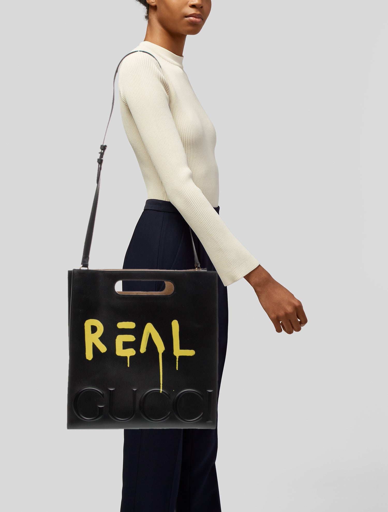 Gucci Leather Messenger Bag XL