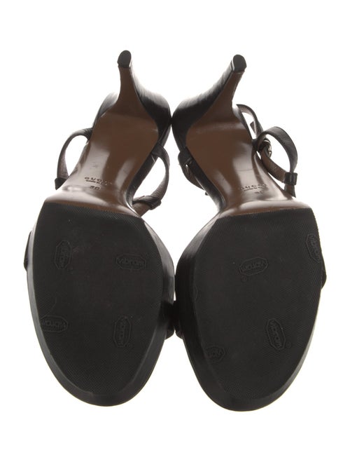 Gucci Horsebit Accent Leather T-Strap Sandals