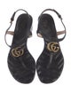 Gucci Double G Logo Leather T-Strap Sandals