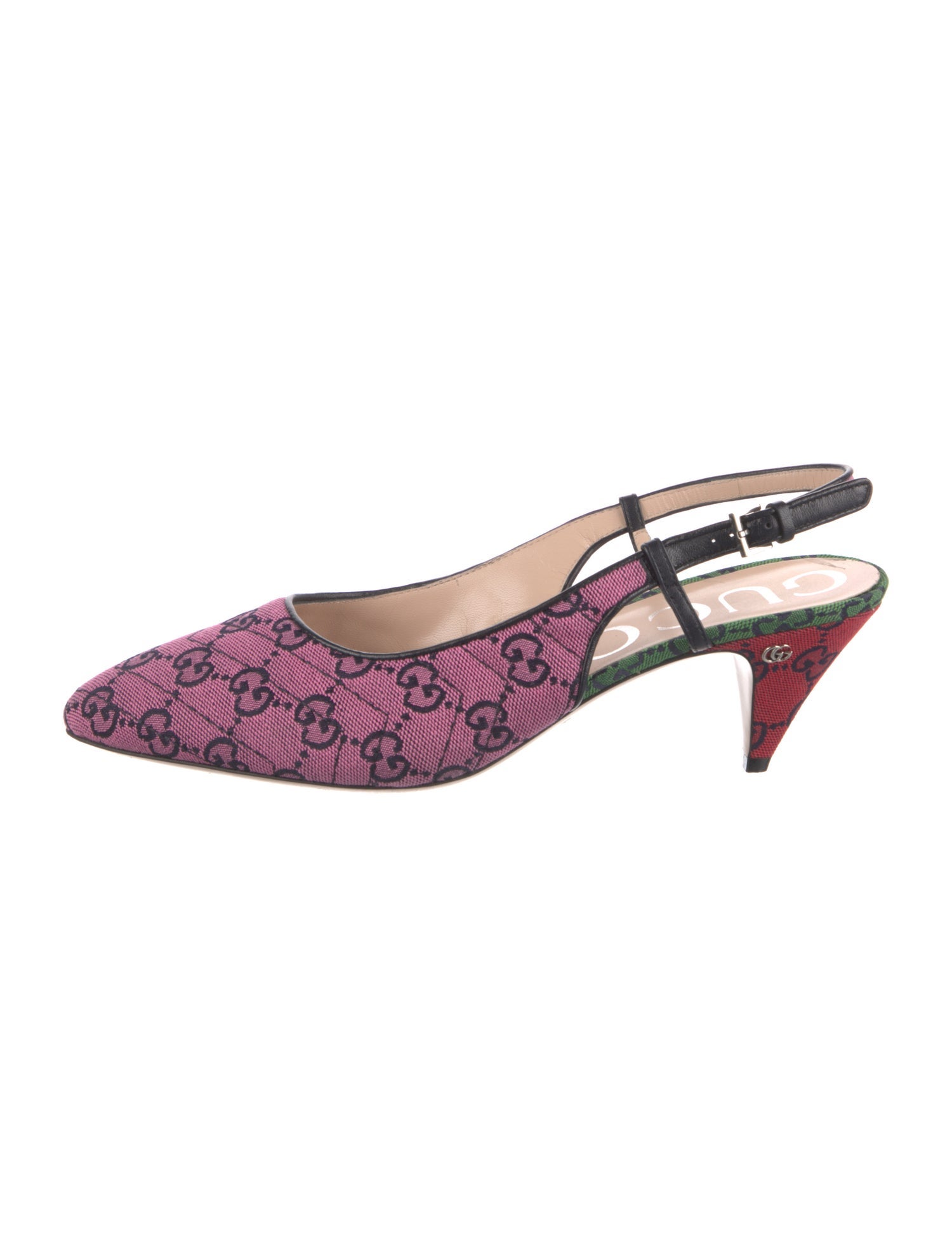 Gucci GG Canvas Canvas Slingback Pumps