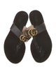 Gucci Double G Logo Leather Slides