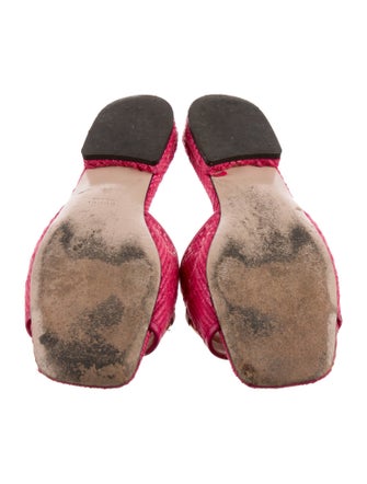 Gucci 1955 Horsebit Accent Raffia Slides